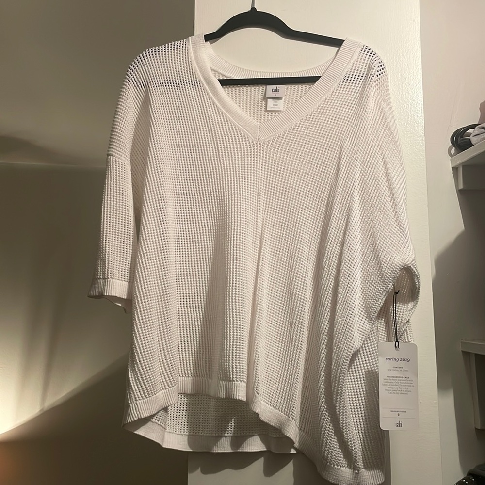Cabi Breeze Pullover Top White